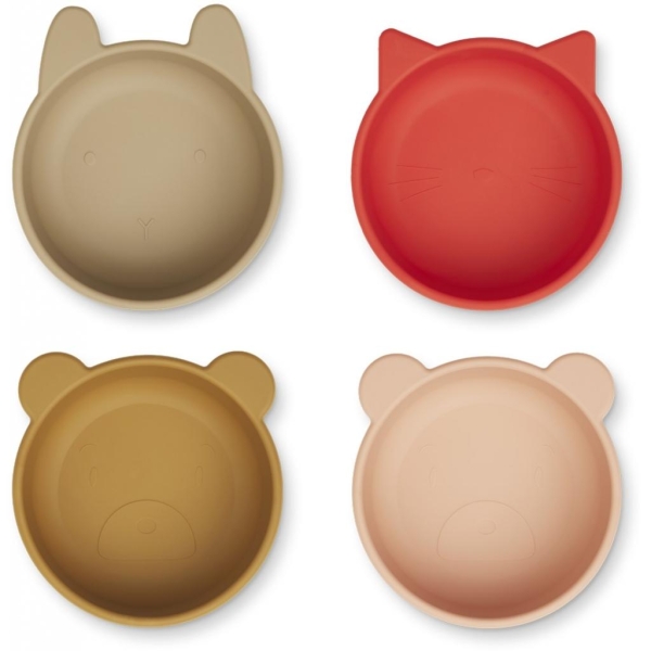 Liewood, Iggy Silicone Bowl,Apple Red/ Tuscany Rose Multi Mix