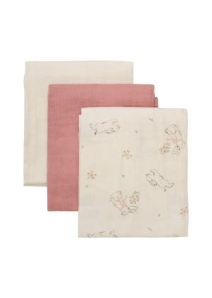 Pippi  Muslin Cloth (3-pack), Rosa