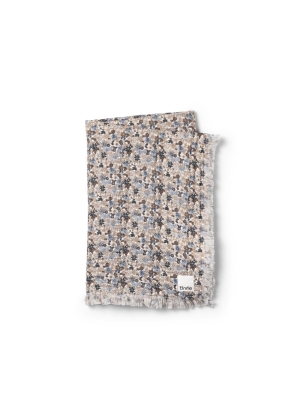 Elodie - Soft Cotton Blanket, Blue Garden