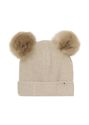 HUTTELIHUT Hat Knit w. Alpaca Pompoms