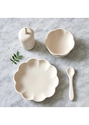 JACK O JUNO Little Poppy Dining Set, Cream