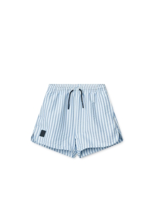 Liewood Aiden Seersucker Board Shorts, Stripe