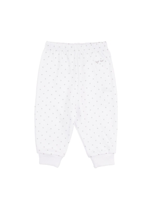Livly Saturday Pants, White/silver dots