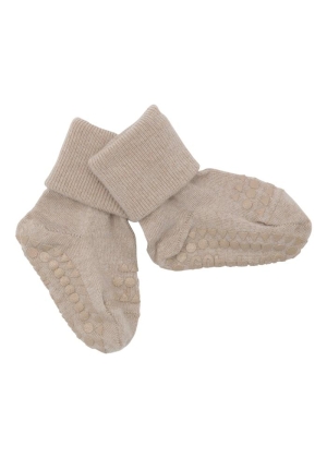 GoBabyGo Non-Slip socks in Merino Wool. Sand
