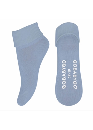 Gobabygo Non Slip Socks Organic Cotton, Blå