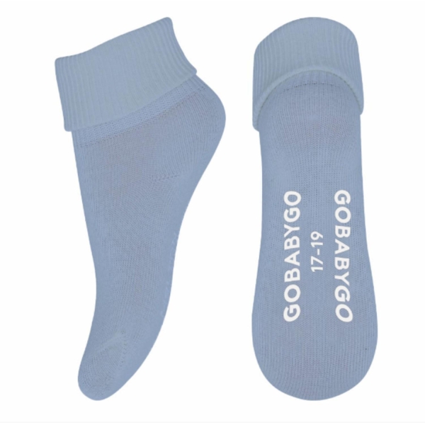 Gobabygo Non Slip Socks Organic Cotton, Blå