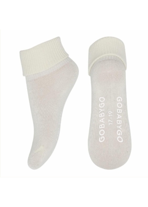 Gobabygo Non Slip Socks Organic Cotton, Hvit