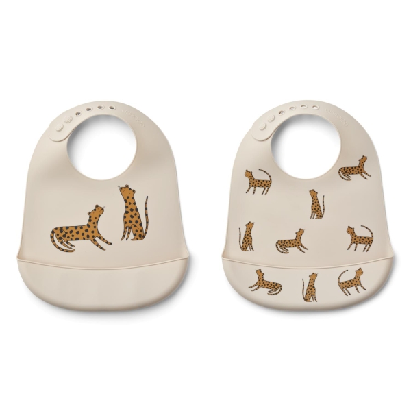 Liewood Tilda Bib 2-Pack, Leopard Sandy