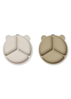 Liewood STACY DIVIDER SUCTION PLATE 2-PACK, Sandy/Oat