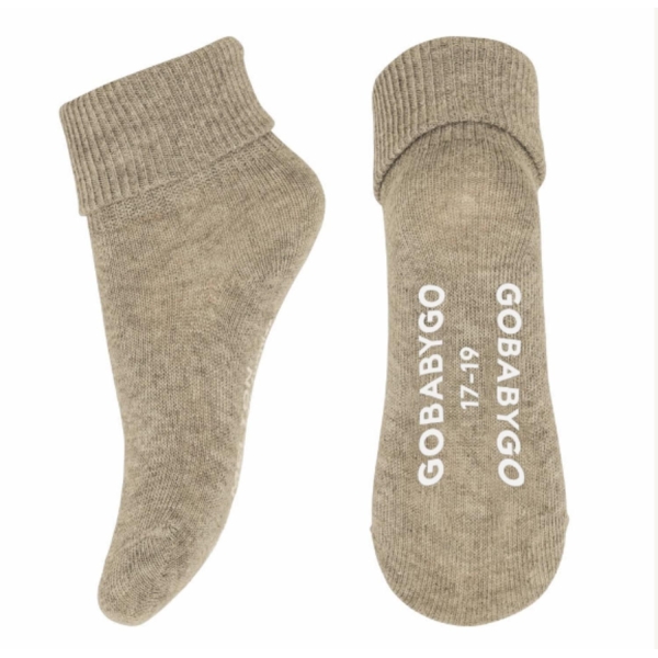 Gobabygo Non Slip Socks Organic Cotton, Beige