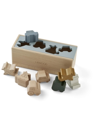 Liewood Midas puzzle box, Vehicles/Blue Frog Multi mix