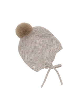HUTTELIHUT Bonnet Wool Knit w. Pompom