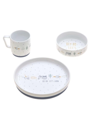 Dish Set Porcelain/Silicone Garden Explorer, Tractor