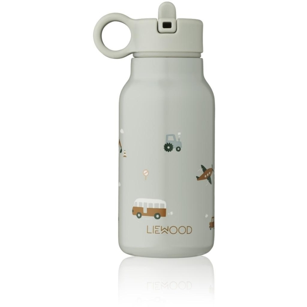 Liewood, Falk water bottle 250 ml, Vehicles/dove blue mix