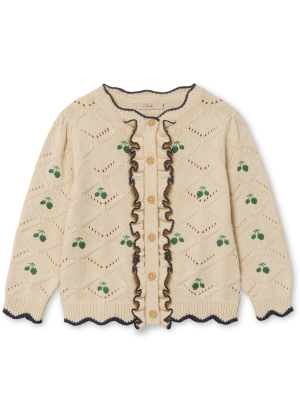 Fliink MELA RUFFLE CARDIGAN, SANDSHELL