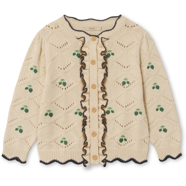 Fliink MELA RUFFLE CARDIGAN, SANDSHELL