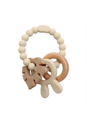 Magni Biderangle i silikone med kaninøre, Beige