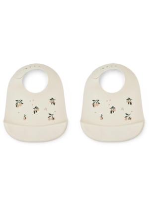 Liewood, Tilda Silicone Bib 2-Pack, Peach/Seashell Mix