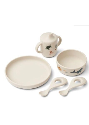Liewood - Ryle Printed Tableware set, Sea Creature/Sandy