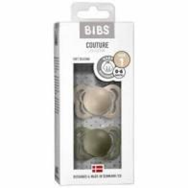 BIBS Couture Smokk 2-pk Natural Rubber, Vanilla/Olive