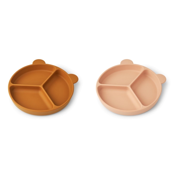 Liewood Stacy Divider Suction Plate 2-Pack, Mustard/Tuscany Rose - Bilde 2