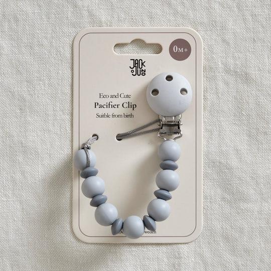 JACK O JUNO Bubble Pacifier Clip, Pale & Dark grey