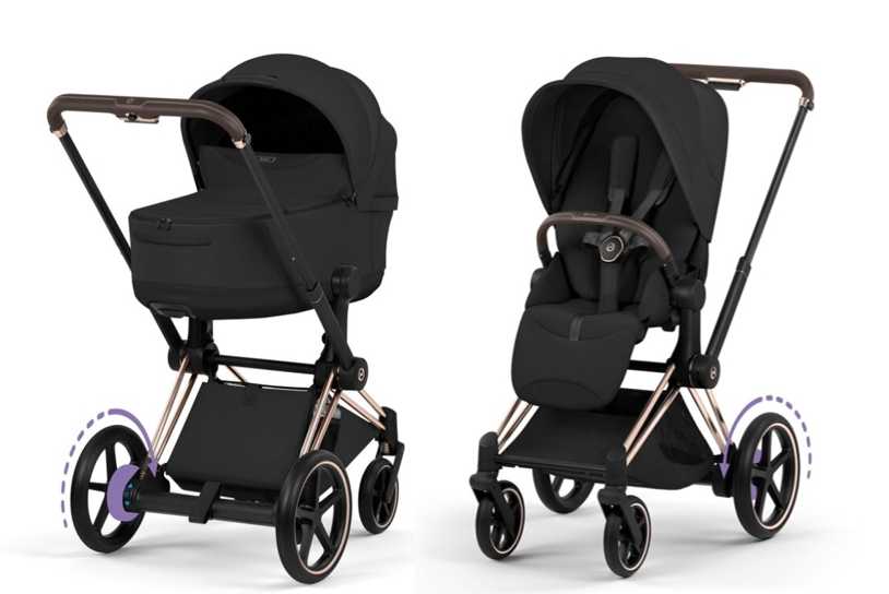 Cybex e-Priam Duo Style Collection komplett vogn, Rosegull