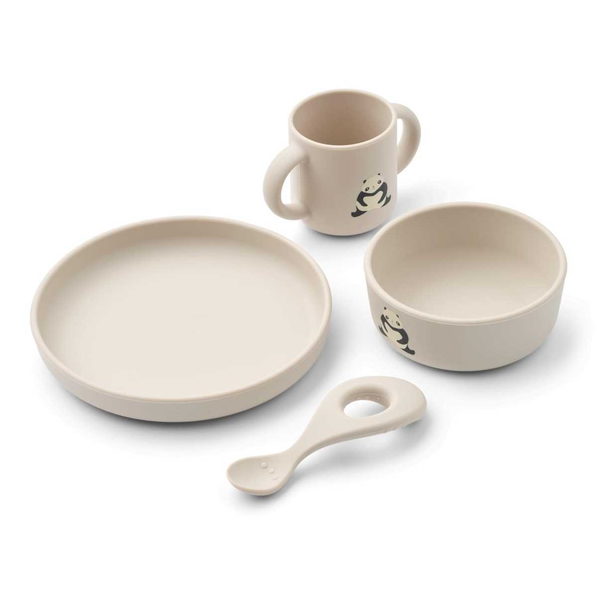 Liewood Vivi printed Tableware Set, Panda/Sandy