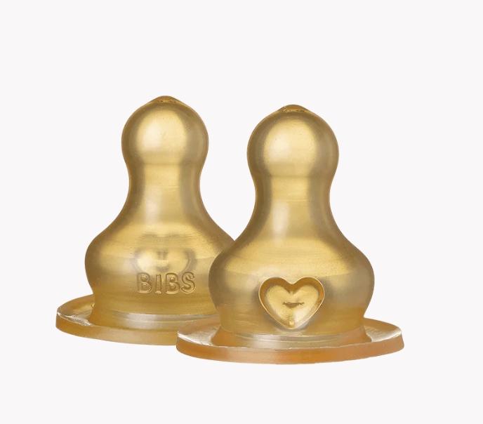 BIBS Flaskesmokk 2pk Naturgummi, Fast Flow
