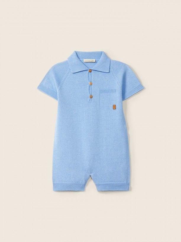 Wedoble Short-sleeved polo shortie, Medium Blue