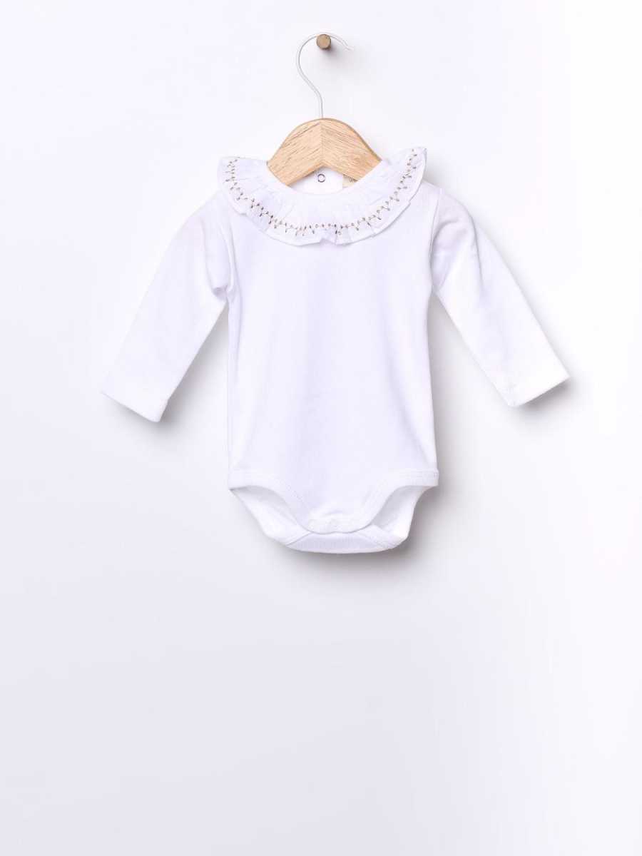 Wedoble Body med blonder, Hvit/Beige
