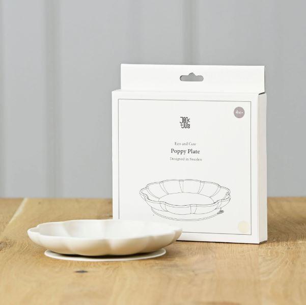 Jack o Juno Poppy Plate, Cream