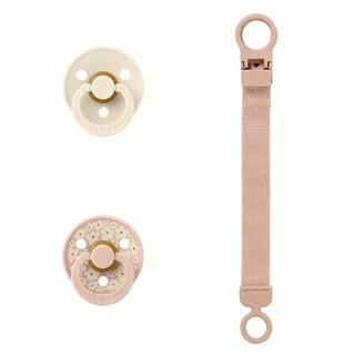 BIBS Pacifier & Clip - Gift Set, Blush