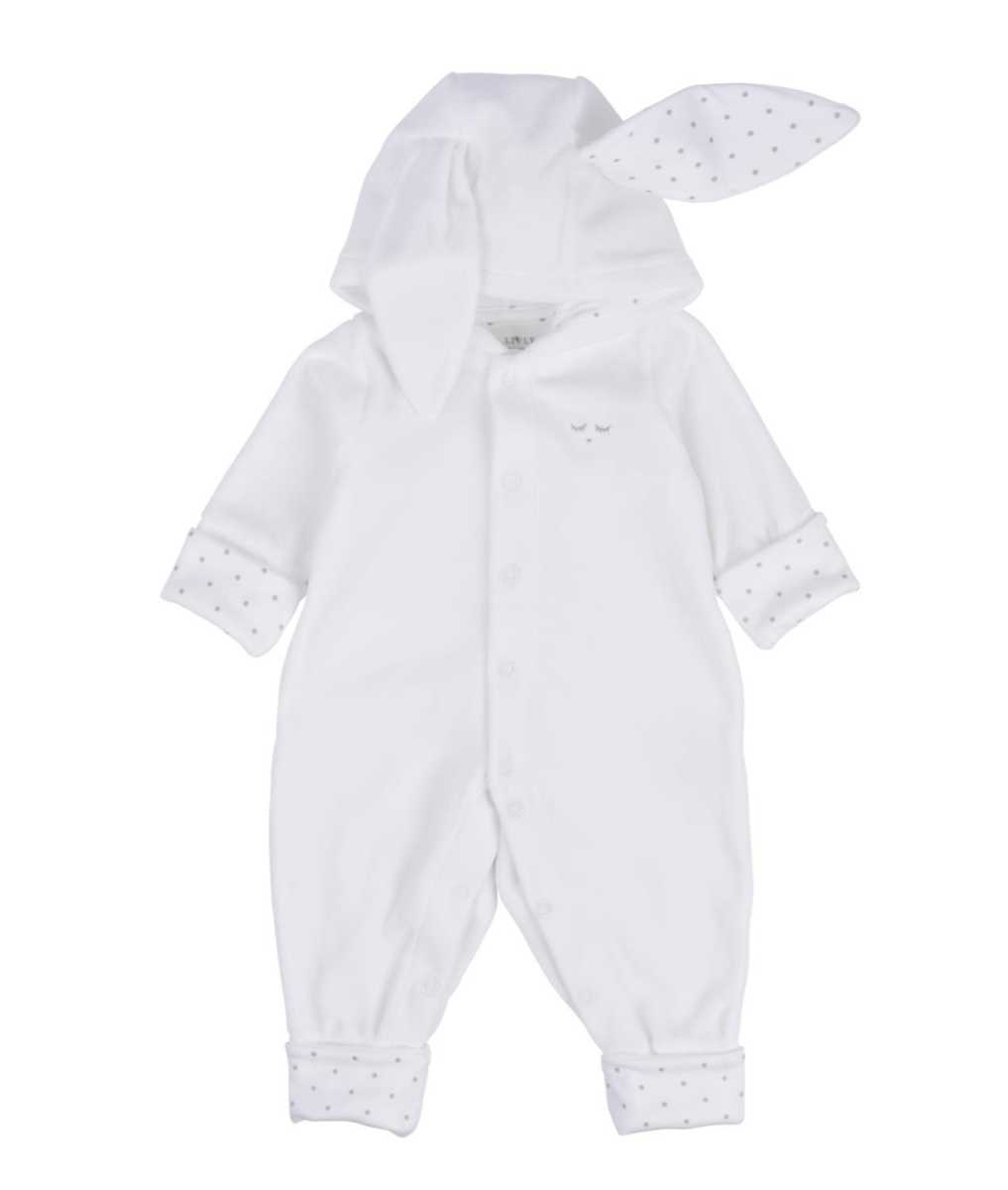Livly Bunny Coverall White Plush, Hvit heldress