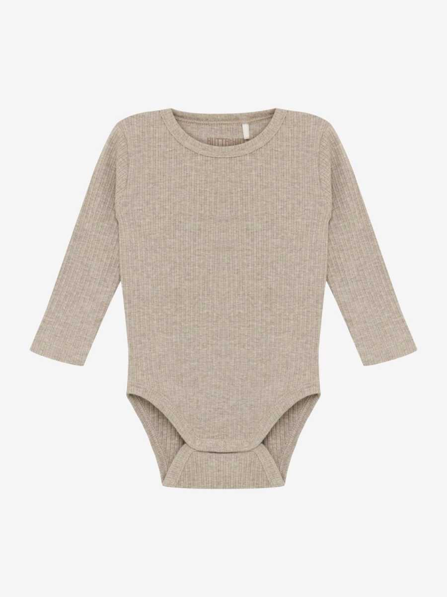 HUTTEliHUT - Body LS Rib, White Pepper Melange