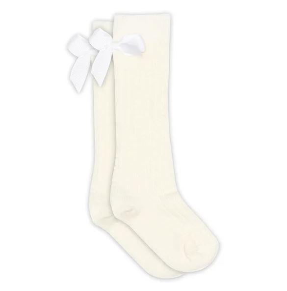 Liva knee bow socks - white