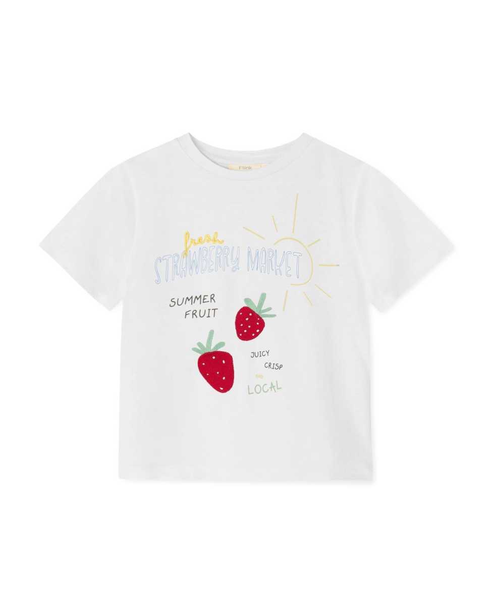 Fliink Sommer Strawberry T-shirt, Cloud Dancer