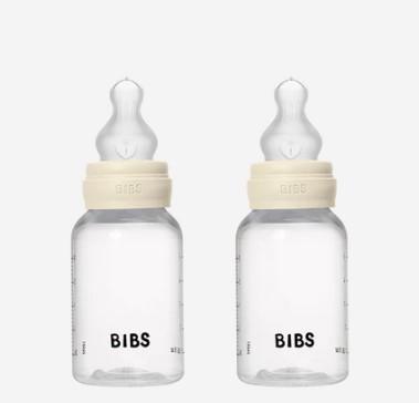 Bibs Baby Bottle Silicone 2 Pack 150 ml, Slow Flow. Ivory