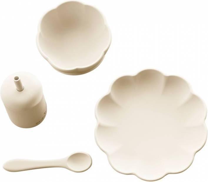 JACK O JUNO Little Poppy Dining Set, Cream