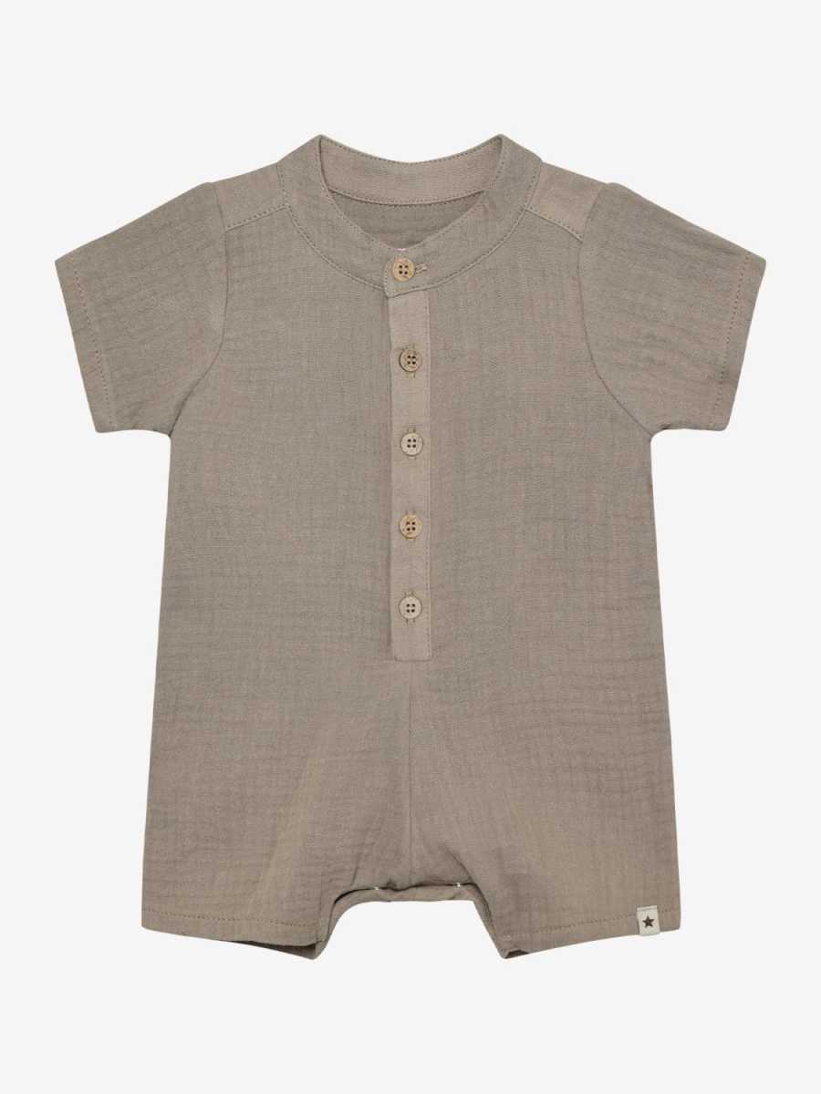 HUTTEliHUT - Playsuit SS Muslin, Moon Rock