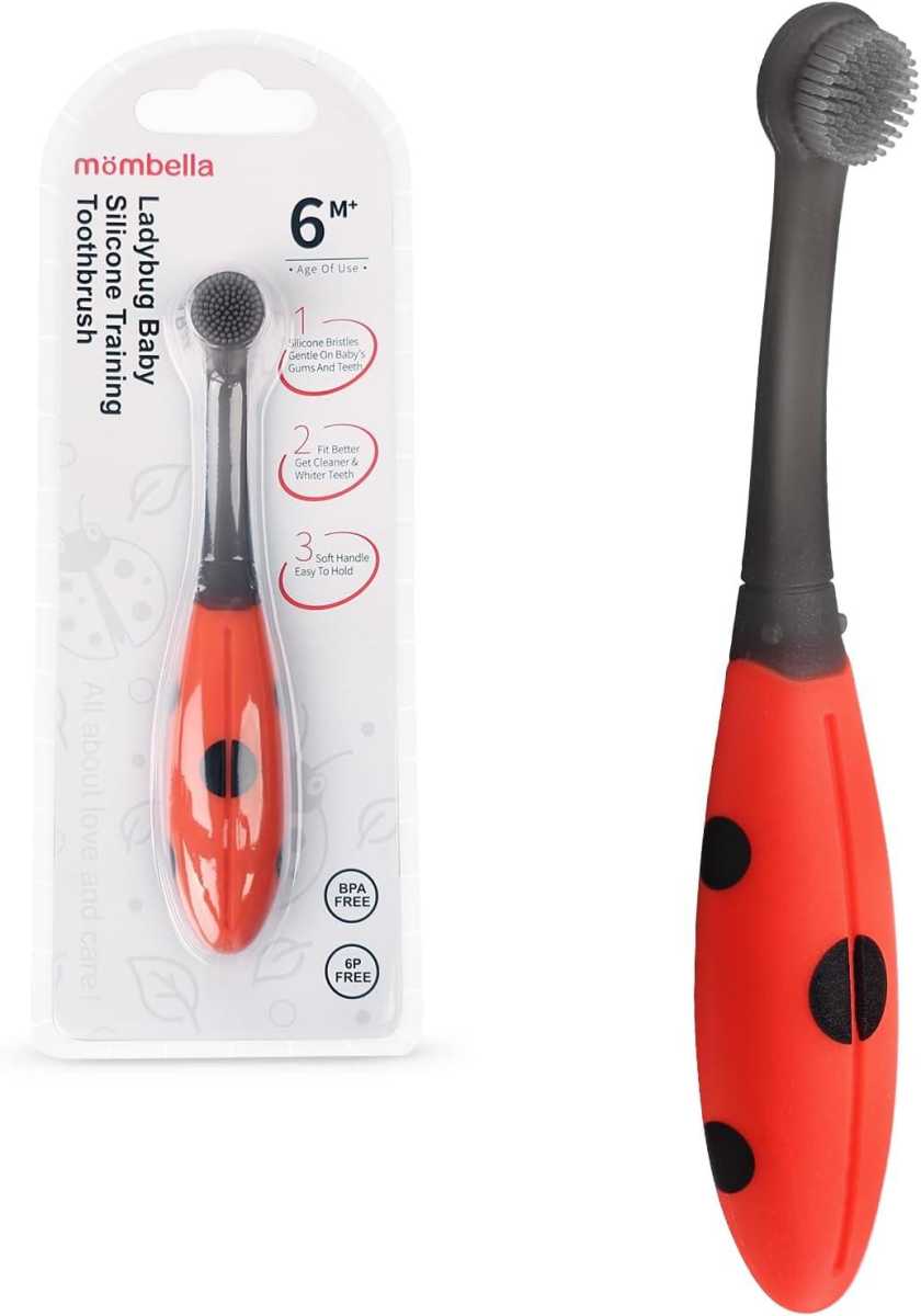 Mombella Ladybug Training toothbrush, Red Dot