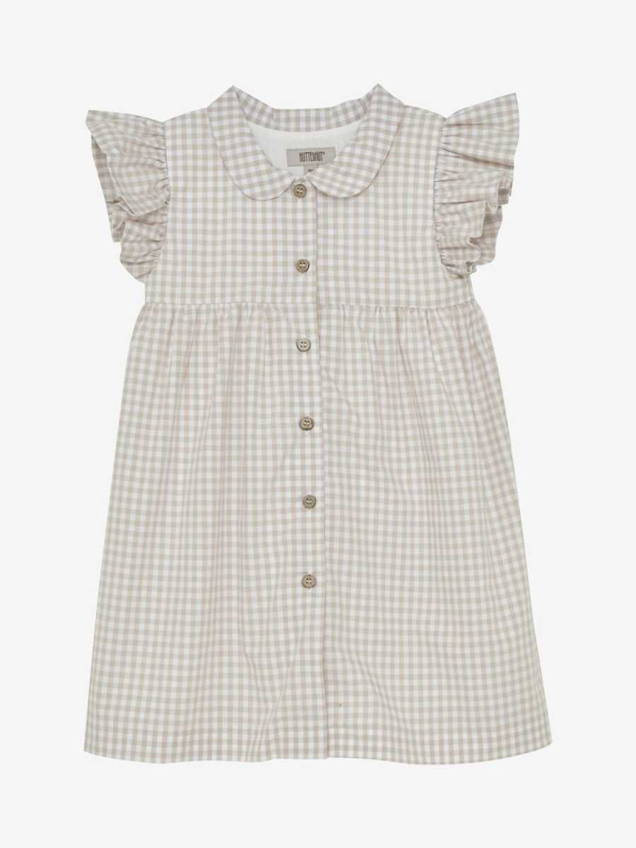 HUTTEliHUT - Dress SS Woven Check, White Pepper