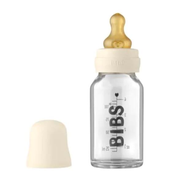 Bibs glassflaske slow flow latex 120 ml, Ivory