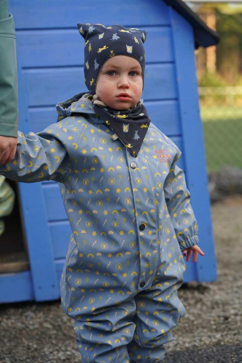 Kattnakken Babyregndress Dugg, Mjuk Blå