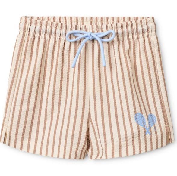 Floss Ocean Swim Shorts- Light Brown Stripe