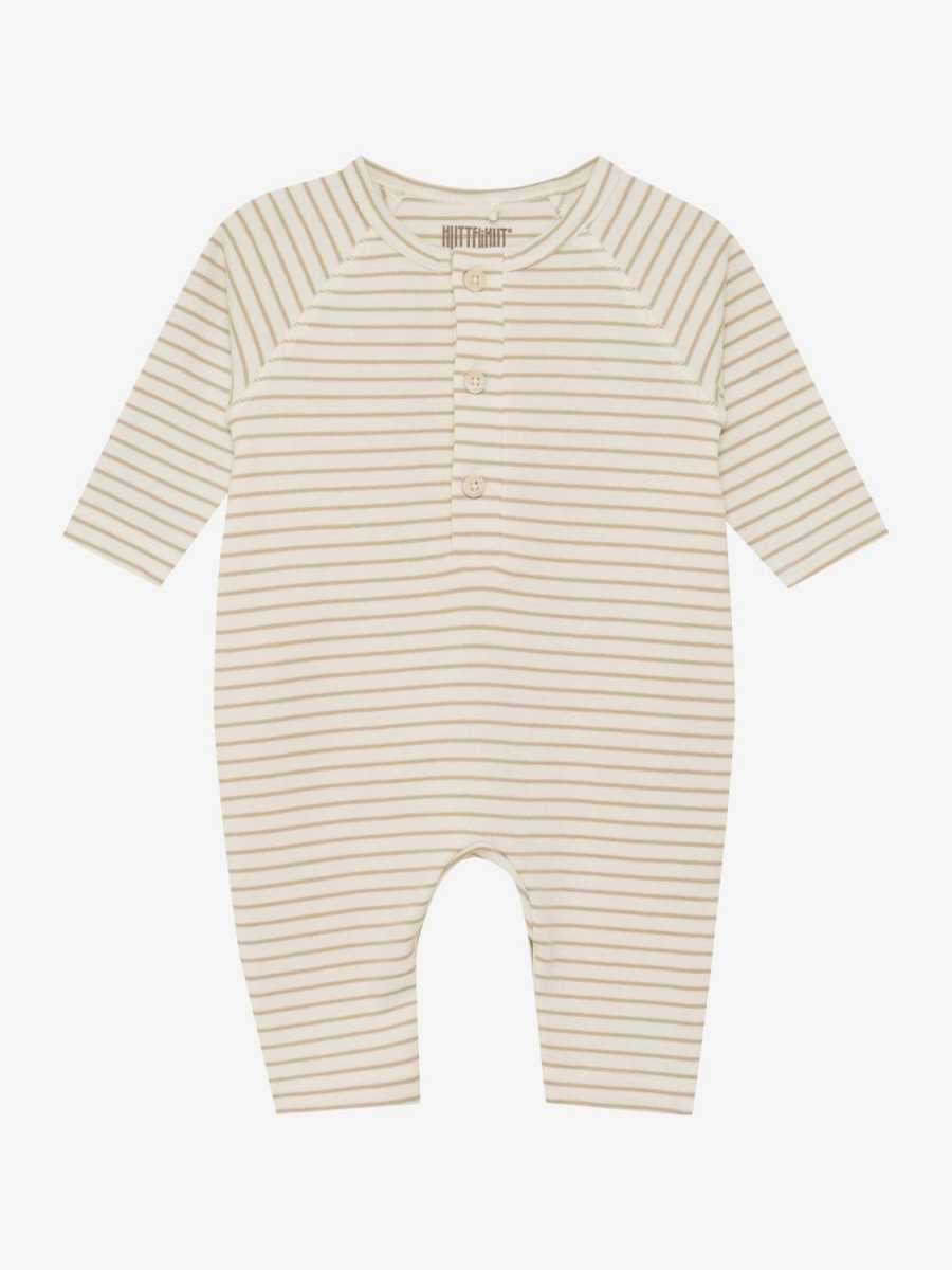 HUTTEliHUT - Romper LS YD stripe, White Pepper