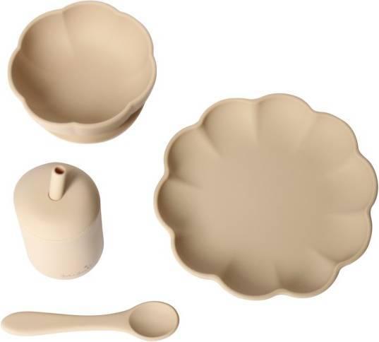 JACK O JUNO Little Poppy Dining Set, Oatmeal