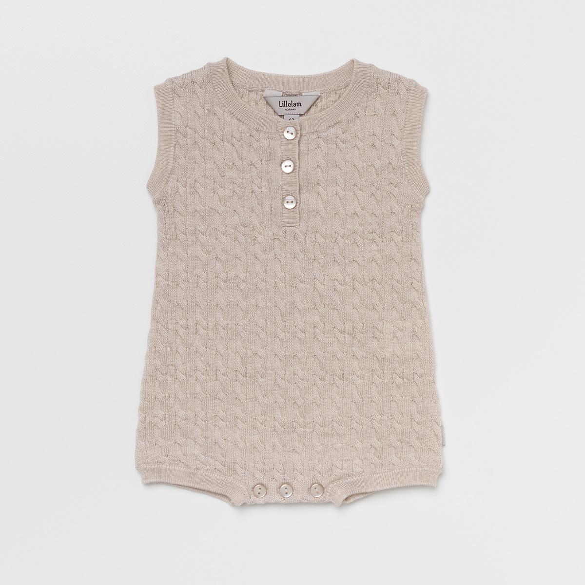 Lillelam Romper Cable, Lys beige