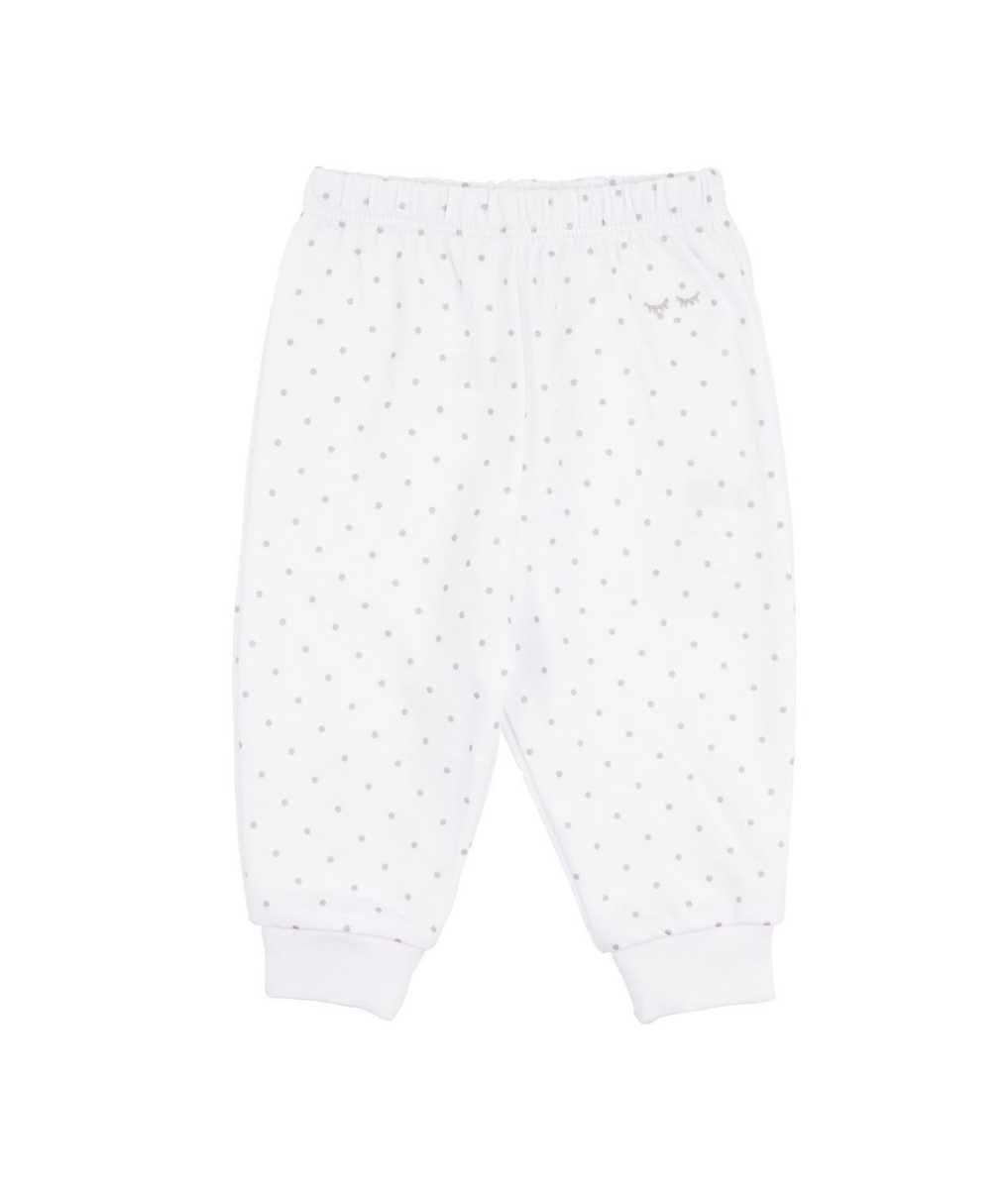 Livly Saturday Pants, White/silver dots