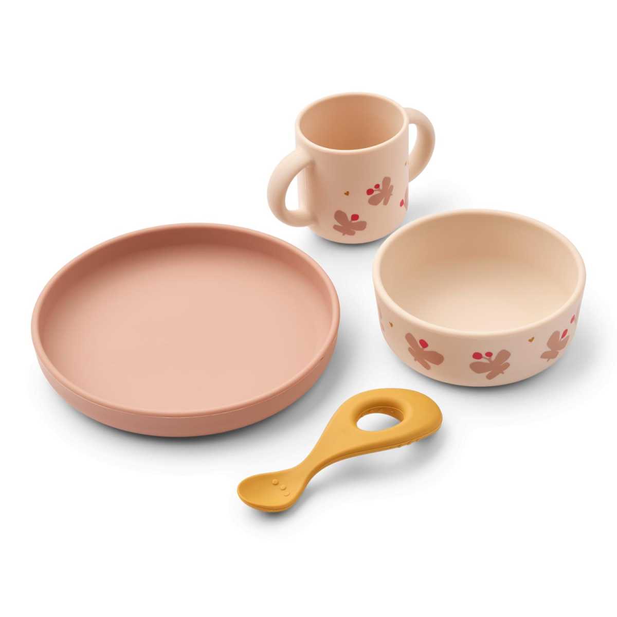 Liewood Vivi Printed Tableware Set, Butterfly/Apple Blossom